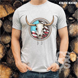 DTF Transfer - DTF004247 Cow Skull and American Flag