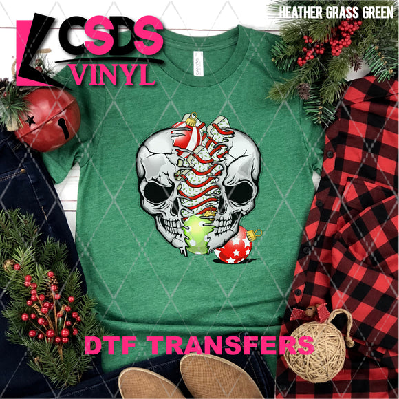 DTF Transfer - DTF004283 Split Christmas Skull