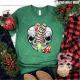 DTF Transfer - DTF004283 Split Christmas Skull