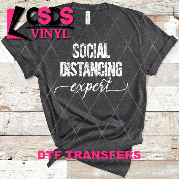 DTF Transfer -  DTF004291 Social Distancing Expert White