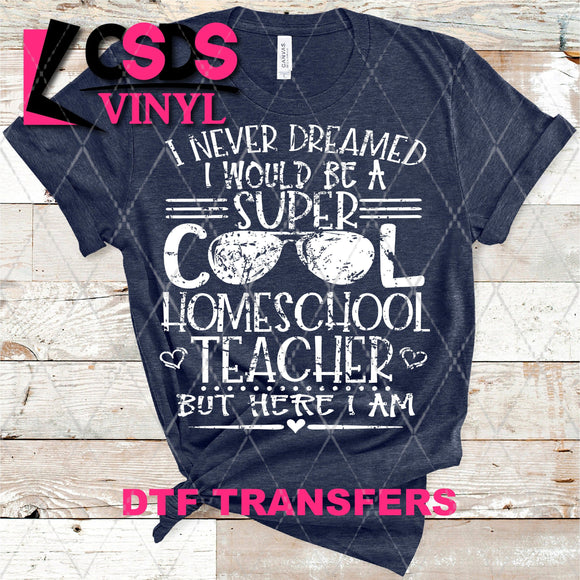 DTF Transfer -  DTF004310 Super Cool Homeschool Teacher White