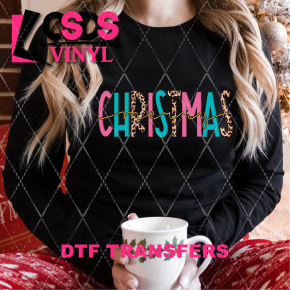 DTF Transfer - DTF004375 Merry Pink and Aqua Christmas
