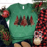 DTF Transfer - DTF004376 Buffalo Plaid and Black Christmas Trees