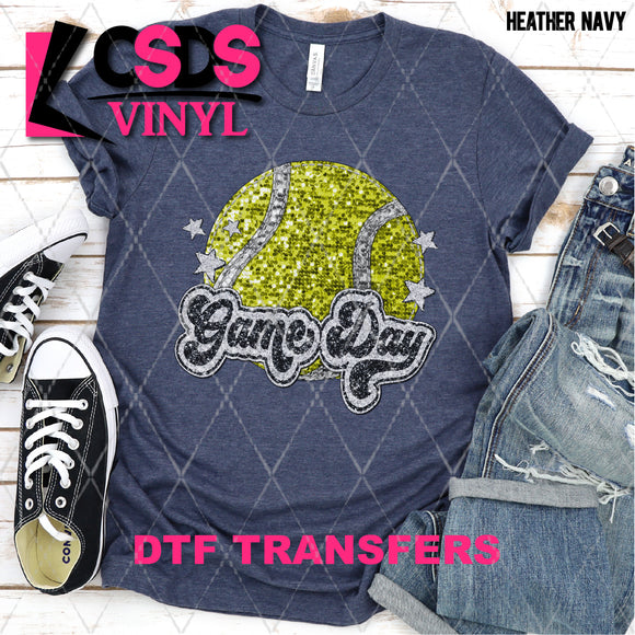 DTF Transfer - DTF004382 Game Day Tennis Faux Sequins