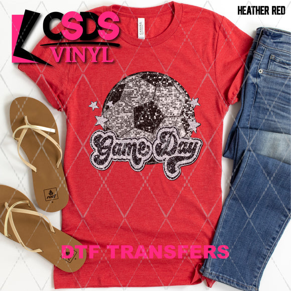 DTF Transfer - DTF004384 Game Day Soccer Ball Faux Sequins