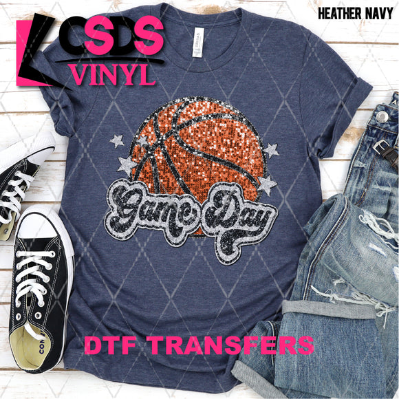 DTF Transfer - DTF004385 Game Day Basketball Faux Sequins