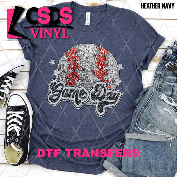 DTF Transfer - DTF004386 Game Day Baseball Faux Sequins