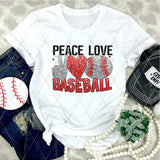 DTF Transfer - DTF004389 Peace lLove Baseball Faux Sequins