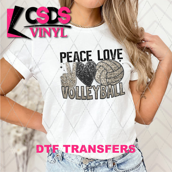 DTF Transfer - DTF004390 Peace Love Volleyball Faux Sequins