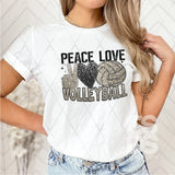 DTF Transfer - DTF004390 Peace Love Volleyball Faux Sequins
