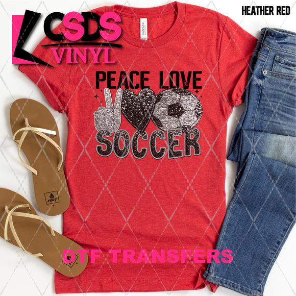 DTF Transfer - DTF004391 Peace Love Soccer Faux Sequins
