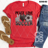 DTF Transfer - DTF004391 Peace Love Soccer Faux Sequins