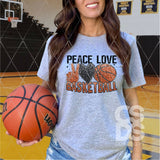 DTF Transfer - DTF004392 Peace Love Basketball Faux Sequins