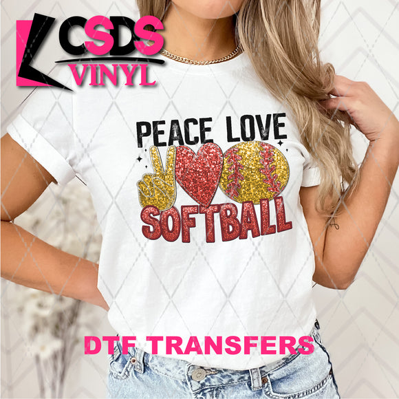DTF Transfer - DTF004393 Peace Love Softball Faux Sequins