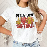DTF Transfer - DTF004393 Peace Love Softball Faux Sequins