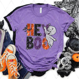 DTF Transfer - DTF004410 Hey Boo Ghost Faux Sequins