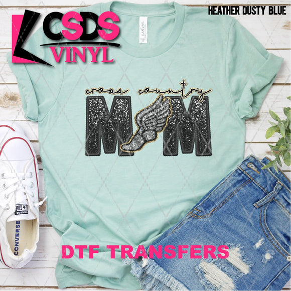 DTF Transfer - DTF004434 Cross Country Mom Faux Sequins