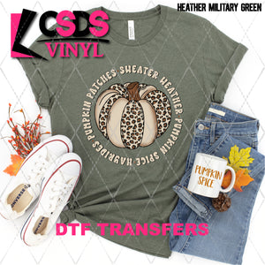 DTF Transfer - DTF004511 Leopard Pumpkin Patches Sweaters Hayrides