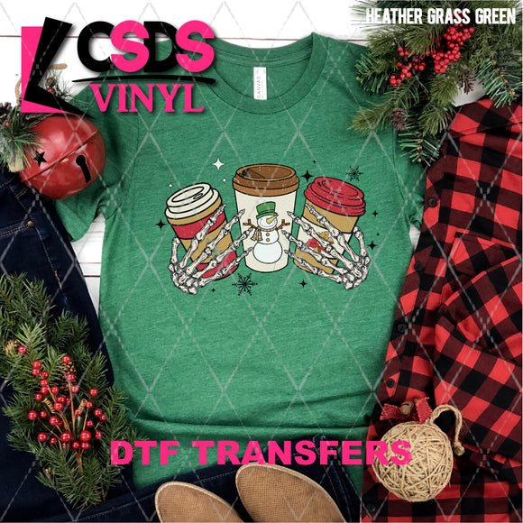DTF Transfer - DTF004529 Christmas Coffees and Skeleton Hands