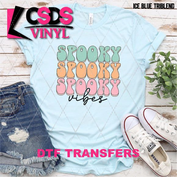 DTF Transfer - DTF004551 Spooky Vibes Stacked Word Art
