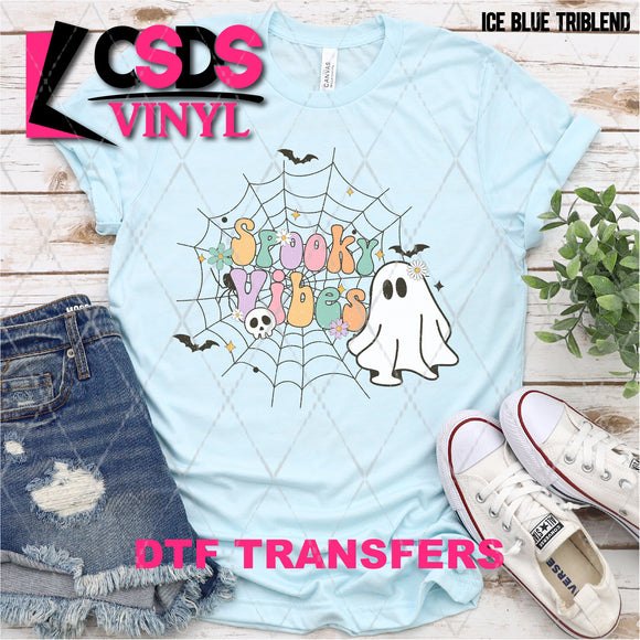 DTF Transfer - DTF004563 Spooky Vibes Groovy Ghost and Web