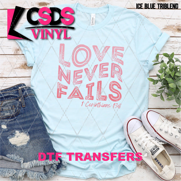 DTF Transfer - DTF004612 Love Never Fails Wavy Pink