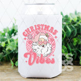 DTF Transfer - DTF004627 Retro Pink Christmas Vibes Santa Claus
