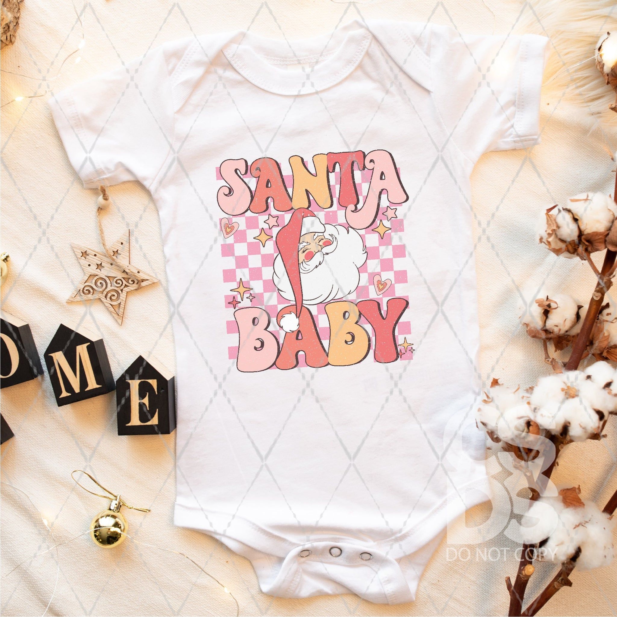 Pink Santa Baby Stanly DTF Transfer