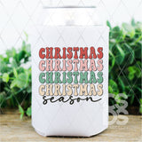 DTF Transfer - DTF004632 Retro Christmas Season Stacked Word Art