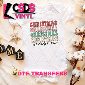 DTF Transfer - DTF004632 Retro Christmas Season Stacked Word Art