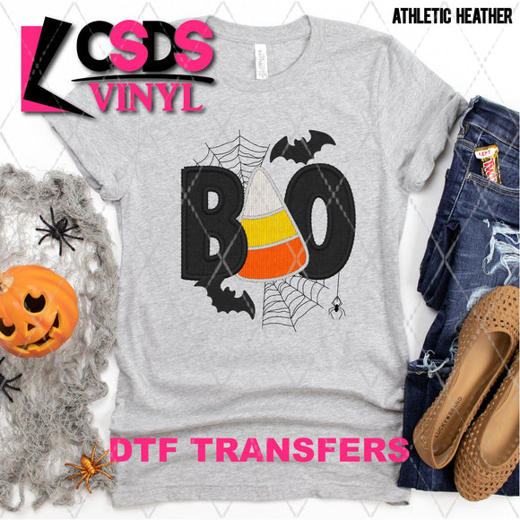 DTF Transfer - DTF004658 Boo Candy Corn Faux Embroidery
