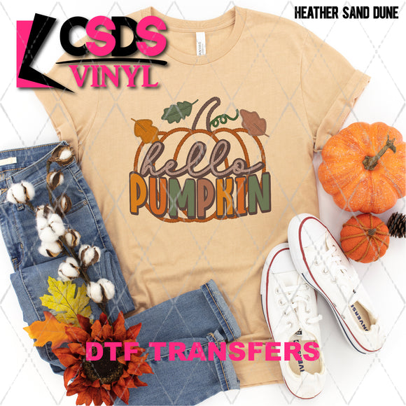 DTF Transfer - DTF004663 Hello Pumpkin Faux Embroidery