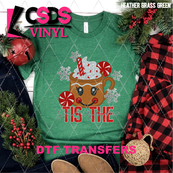 DTF Transfer - DTF004664 Tis the Season Hot Cocoa Faux Embroidery/Glitter