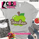 DTF Transfer - DTF004670 Teacher Green Apple Faux Embroidery