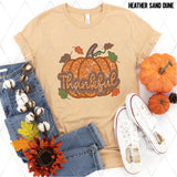 DTF Transfer - DTF004671 Thankful Pumpkin Faux Embroidery/Glitter