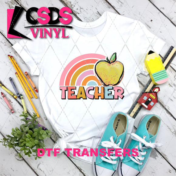 DTF Transfer - DTF004713 Teacher Apple Rainbow