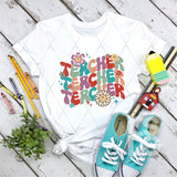 DTF Transfer - DTF004716 Groovy Stacked Teacher Word Art