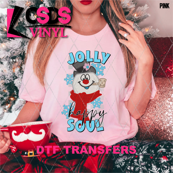 DTF Transfer - DTF004717 Jolly Soul Snowman Faux Embroidery
