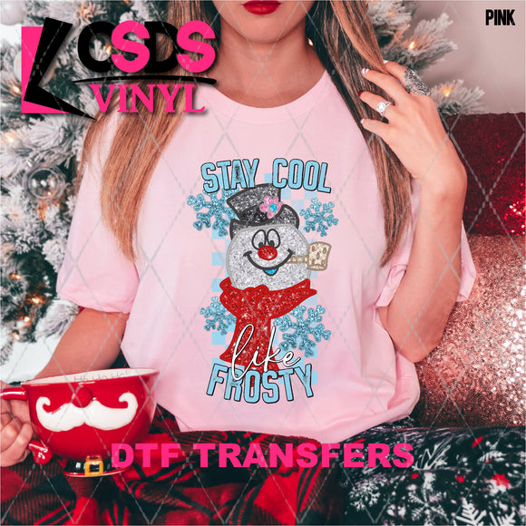 DTF Transfer - DTF004718 Stay Cool Frosty Faux Embroidery/Glitter