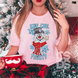 DTF Transfer - DTF004718 Stay Cool Frosty Faux Embroidery/Glitter