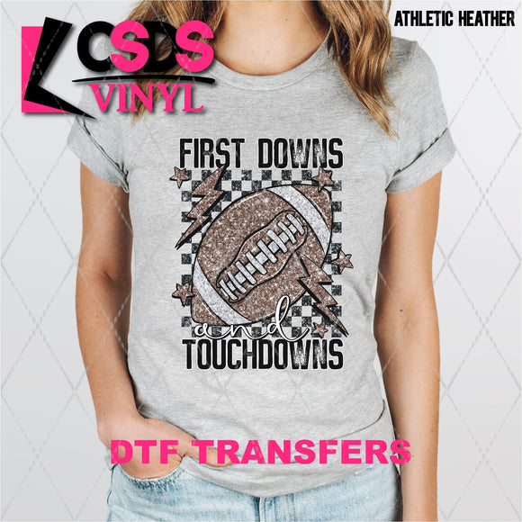 DTF Transfer - DTF004719 First Downs and Touchdowns Faux Glitter