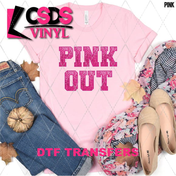 DTF Transfer - DTF004735 Pink Out Faux Embroidery/Sequins