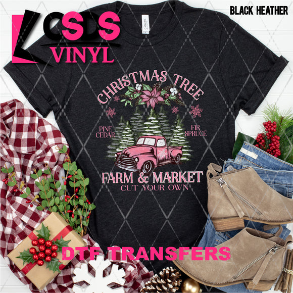 DTF Transfer - DTF004740 Pink Christmas Tree Farm & Market