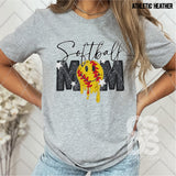 DTF Transfer - DTF004750 Drippy Softball Mom Faux Embroidery/Glitter