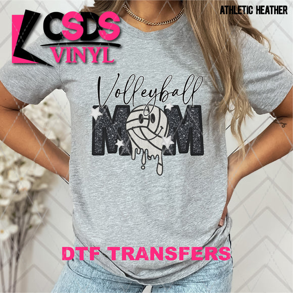 DTF Transfer - DTF004754 Drippy Volleyball Mom Faux Embroidery/Glitter