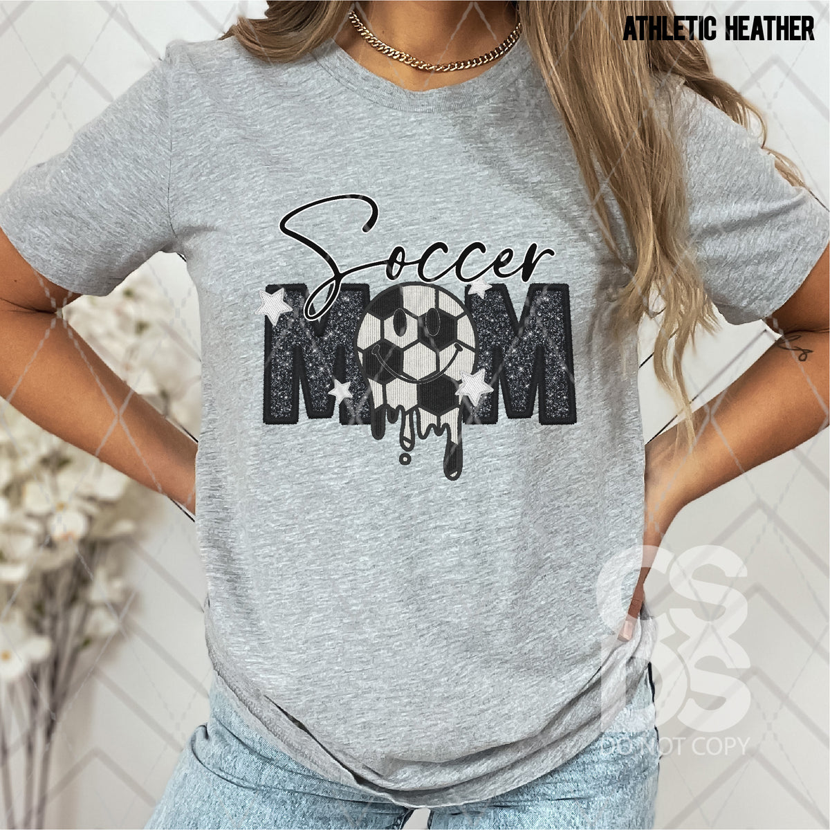 DTF Transfer - DTF004755 Drippy Soccer Mom Faux Embroidery/Glitter ...