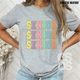 DTF Transfer - DTF004778 Senior Faux Chenille Stacked Word Art