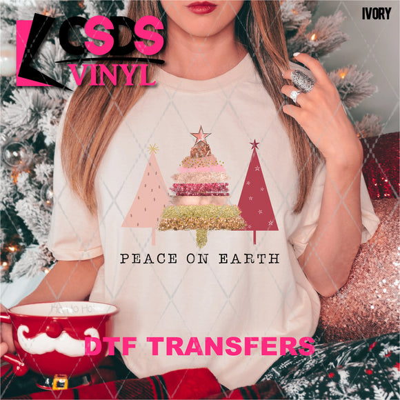 DTF Transfer - DTF004783 Peace on Earth Pink Trees