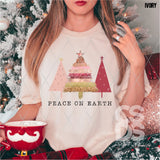 DTF Transfer - DTF004783 Peace on Earth Pink Trees
