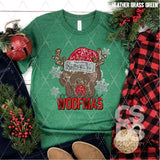 DTF Transfer - DTF004830 Merry Woofmas Faux Embroidery/Glitter